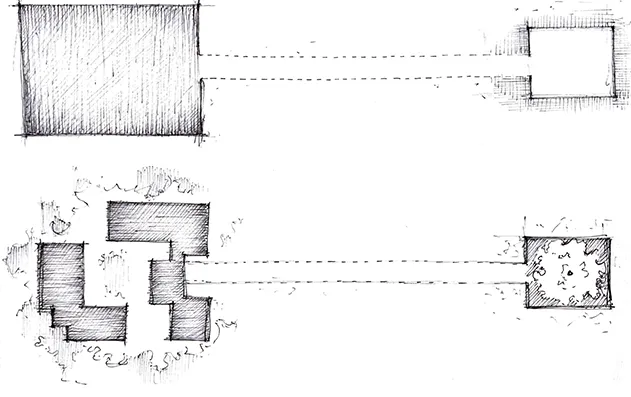 Form development diagram of the community centre.