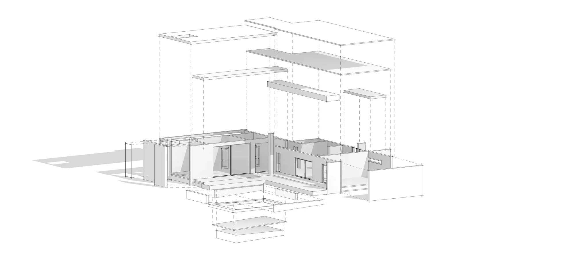 Projection drawing of the homestead.