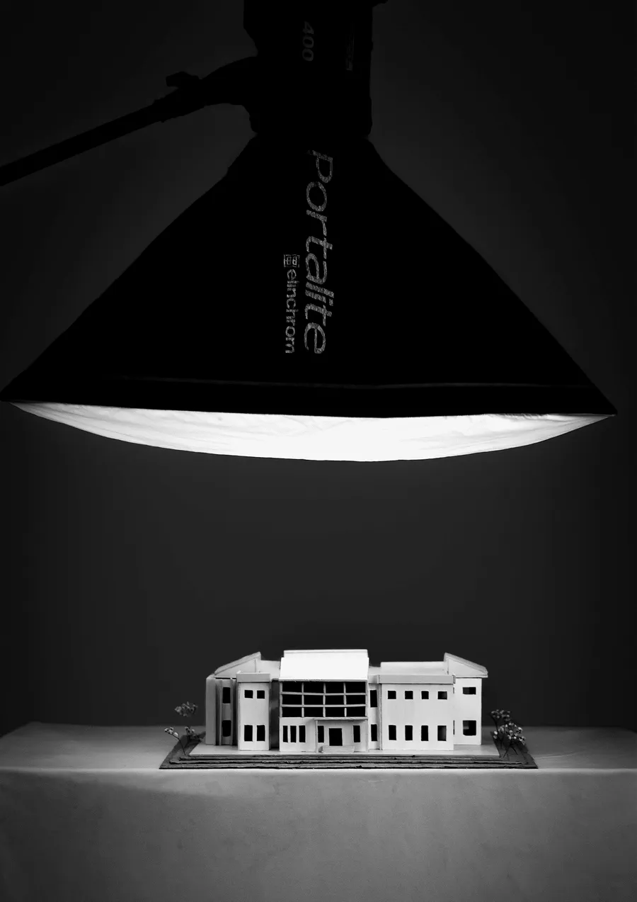Photograph of the library study model.